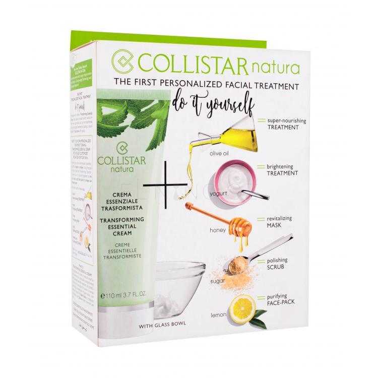 Collistar Natura Transforming Essential Cream Dárková kazeta pro ženy hydratační pleťová péče 110 ml + miska 1 ks + špachtle 1ks poškozená krabička