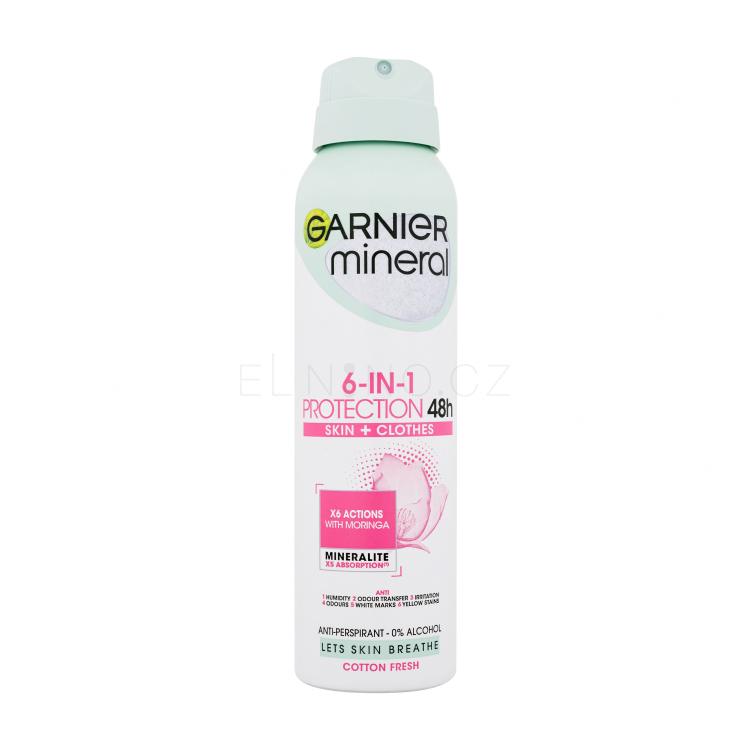 Garnier Mineral Protection 6-in-1 Cotton Fresh 48h Antiperspirant pro ženy 150 ml