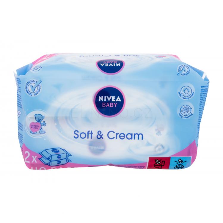 Nivea Baby Soft &amp; Cream Čisticí ubrousky pro děti 2x63 ks