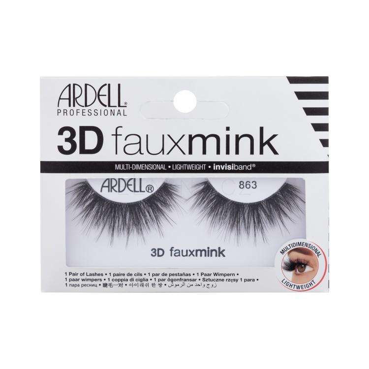 Ardell 3D Faux Mink 863 Umělé řasy pro ženy 1 ks Odstín Black