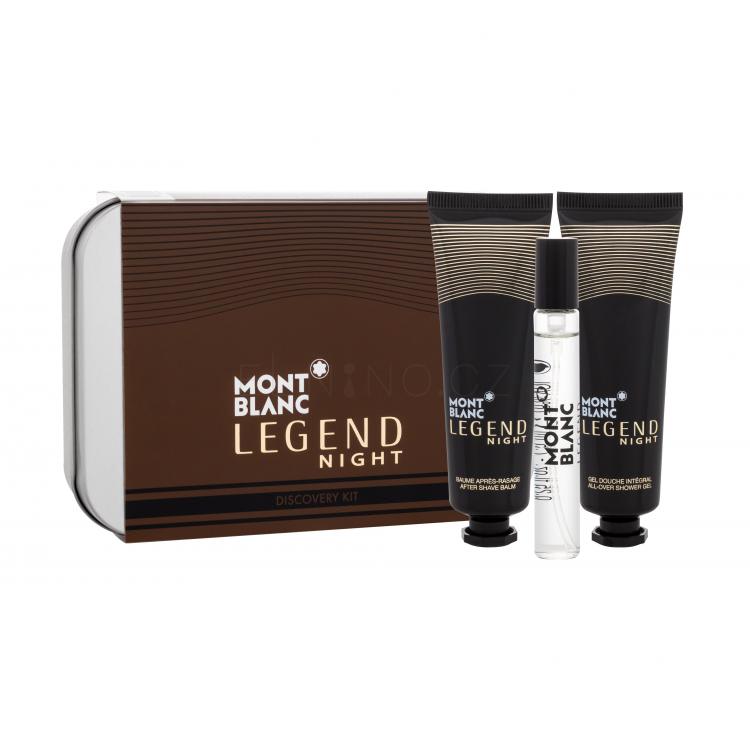 Montblanc Legend Night Dárková kazeta parfémovaná voda 7,5 ml + balzám po holení 30 ml + sprchový gel 30 ml