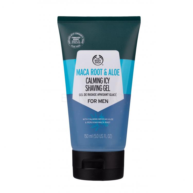 The Body Shop Maca Root &amp; Aloe Calming Icy Shaving Gel Gel na holení pro muže 150 ml