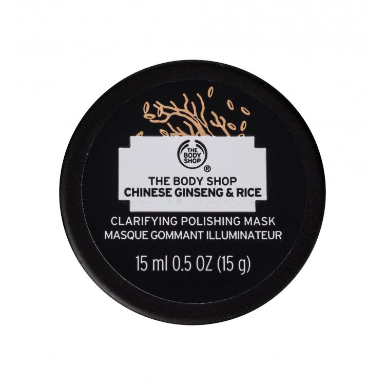 The Body Shop Chinese Ginseng &amp; Rice Clarifying Polishing Mask Pleťová maska pro ženy 15 ml