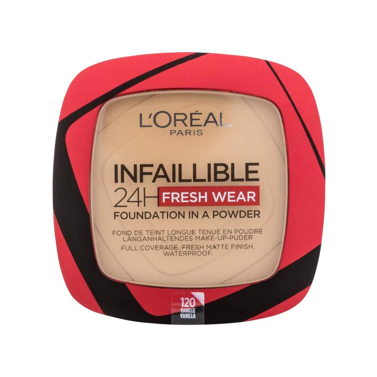 L&#039;Oréal Paris Infaillible 24H Fresh Wear Foundation In A Powder Make-up pro ženy 9 g Odstín 120 Vanilla