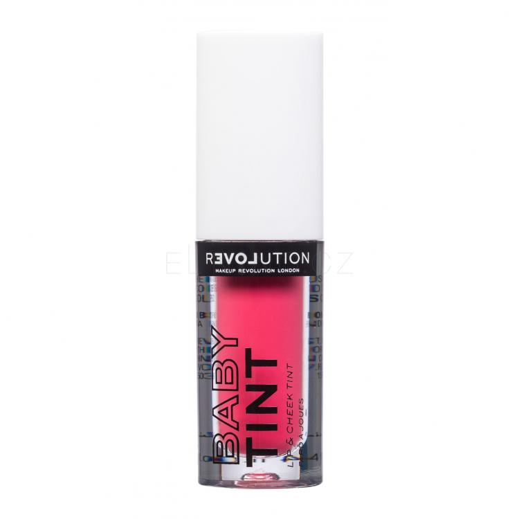 Revolution Relove Baby Tint Lip &amp; Cheek Rtěnka pro ženy 1,4 ml Odstín Fuchsia