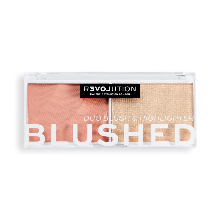 Revolution Relove Colour Play Blushed Duo Blush &amp; Highlighter Konturovací paletka pro ženy 5,8 g Odstín Sweet