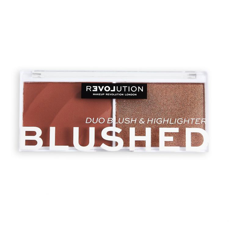 Revolution Relove Colour Play Blushed Duo Blush &amp; Highlighter Konturovací paletka pro ženy 5,8 g Odstín Baby