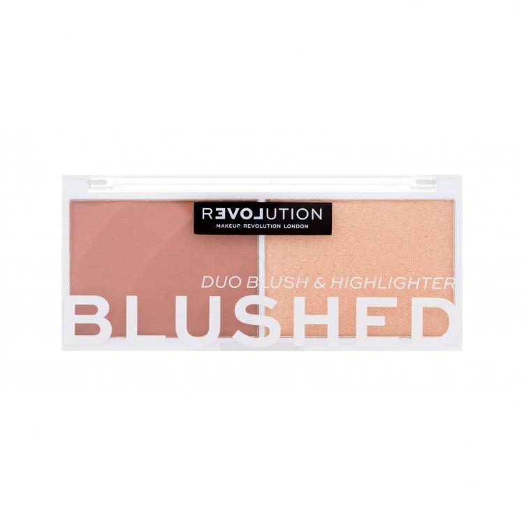 Revolution Relove Colour Play Blushed Duo Blush &amp; Highlighter Dekorativní kazeta pro ženy 5,8 g Odstín Kindness