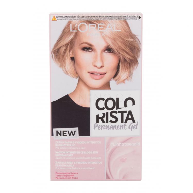 L&#039;Oréal Paris Colorista Permanent Gel Barva na vlasy pro ženy 60 ml Odstín Light Rosegold poškozená krabička