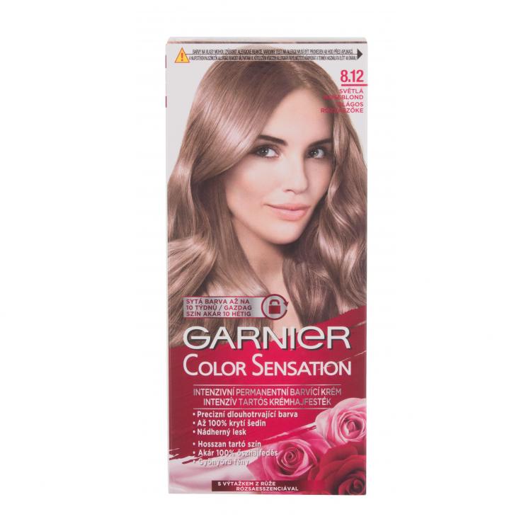 Garnier Color Sensation Barva na vlasy pro ženy 40 ml Odstín 8,12 Light Roseblonde poškozená krabička