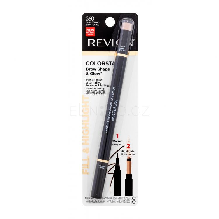 Revlon Colorstay Brow Shape &amp; Glow Tužka na obočí pro ženy 0,83 g Odstín 260 Dark Brown