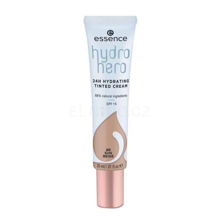 Essence Hydro Hero 24H Hydrating Tinted Cream SPF15 Make-up pro ženy 30 ml Odstín 20 Sun Beige