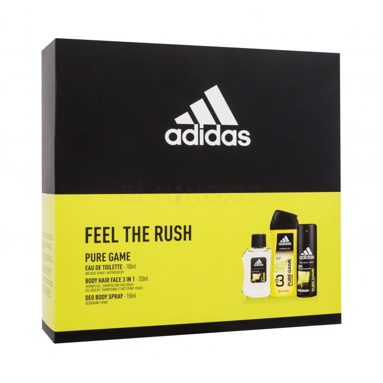 Adidas Pure Game Dárková kazeta toaletní voda 100 ml + sprchový gel 250 ml + deodorant 150 ml