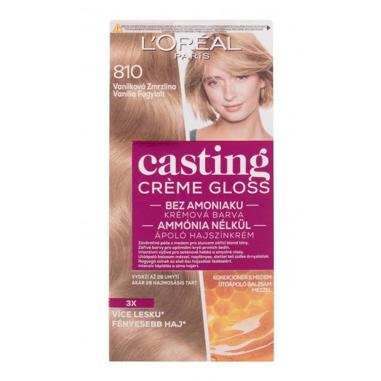 L&#039;Oréal Paris Casting Creme Gloss Barva na vlasy pro ženy 48 ml Odstín 810 Vanilla Icecream poškozená krabička