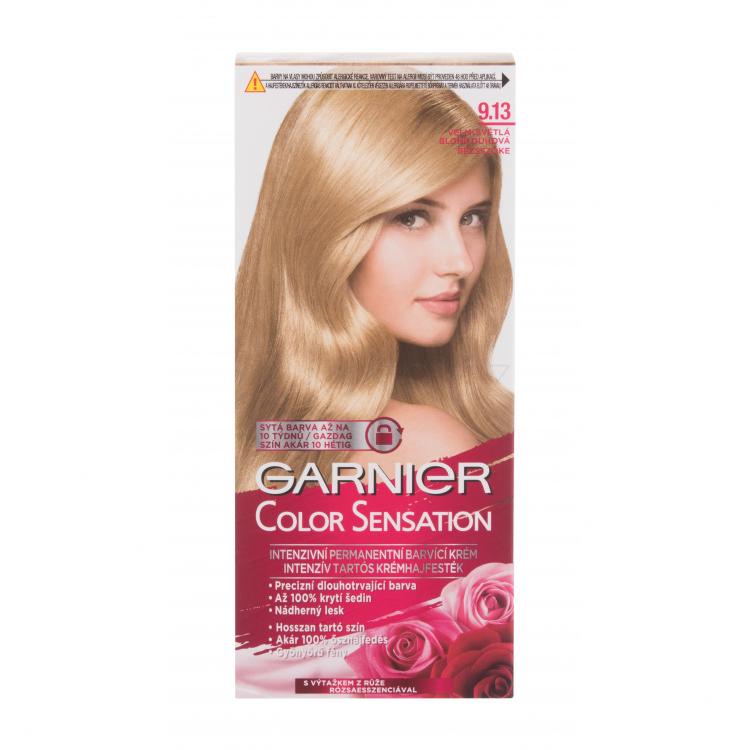 Garnier Color Sensation Barva na vlasy pro ženy 40 ml Odstín 9,13 Cristal Beige Blond poškozená krabička