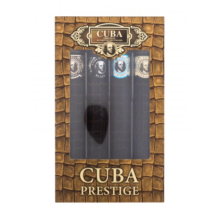Cuba Prestige Dárková kazeta toaletní voda 35 ml + toaletní voda Prestige Black 35 ml + toaletní voda Prestige Platinum 35 ml + toaletní voda Prestige Legacy 35 ml