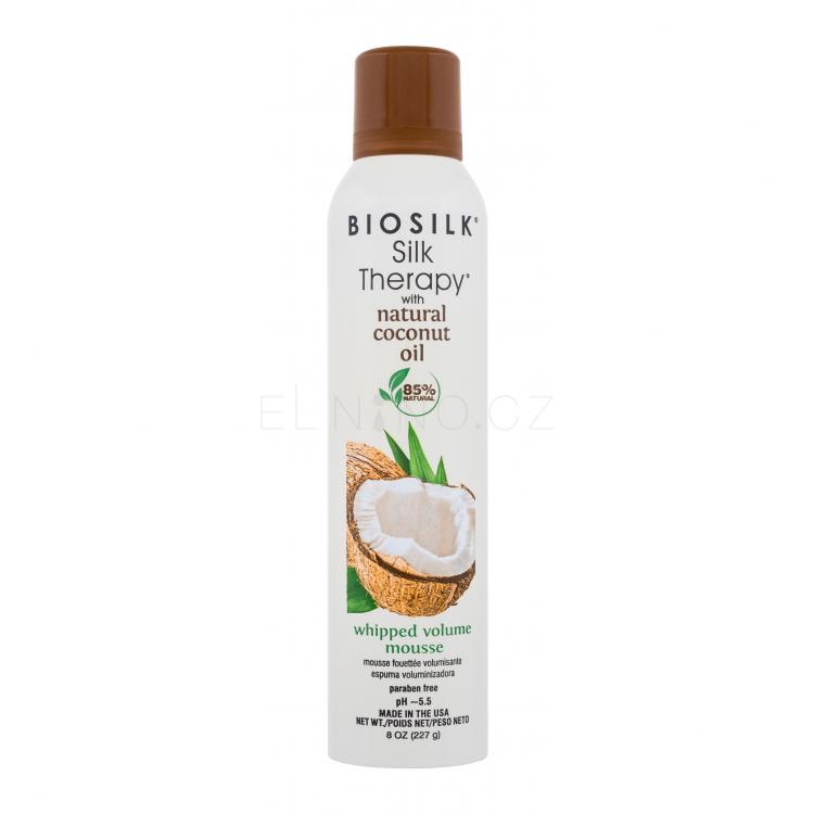 Farouk Systems Biosilk Silk Therapy Organic Coconut Oil Whipped Volume Mousse Tužidlo na vlasy pro ženy 227 g