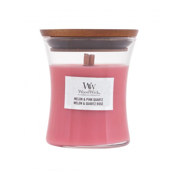 WoodWick Melon &amp; Pink Quartz Vonná svíčka 85 g