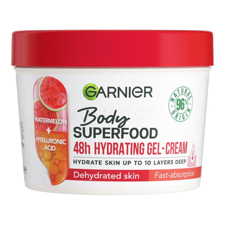 Garnier Body Superfood 48h Hydrating Gel-Cream Watermelon &amp; Hyaluronic Acid Tělový krém pro ženy 380 ml