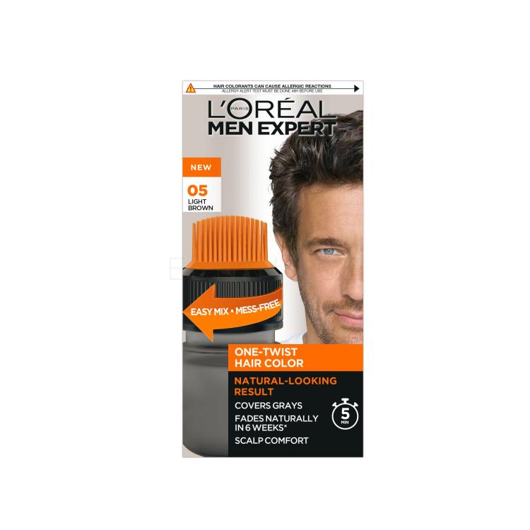 L&#039;Oréal Paris Men Expert One-Twist Hair Color Barva na vlasy pro muže 50 ml Odstín 05 Light/Medium Brown
