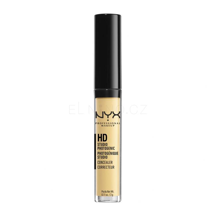 NYX Professional Makeup HD Concealer Korektor pro ženy 3 g Odstín 10 Yellow