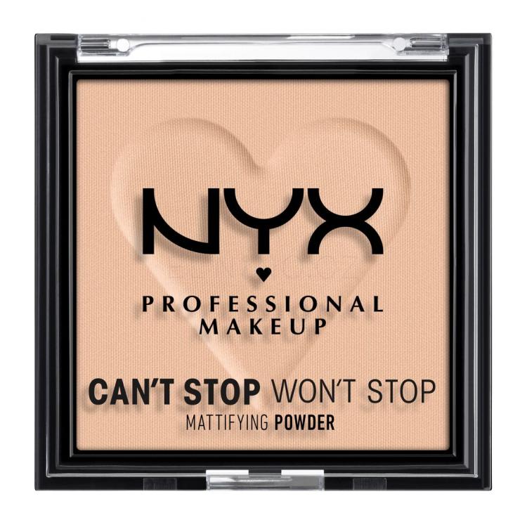 NYX Professional Makeup Can&#039;t Stop Won&#039;t Stop Mattifying Powder Pudr pro ženy 6 g Odstín 03 Light Medium
