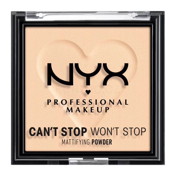 NYX Professional Makeup Can&#039;t Stop Won&#039;t Stop Mattifying Powder Pudr pro ženy 6 g Odstín 02 Light
