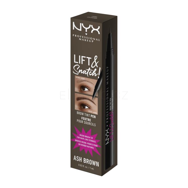 NYX Professional Makeup Lift &amp; Snatch! Tužka na obočí pro ženy 1 ml Odstín 06 Ash Brown