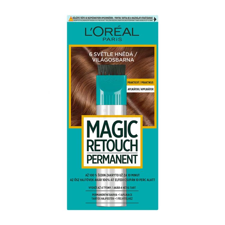 L&#039;Oréal Paris Magic Retouch Permanent Barva na vlasy pro ženy 18 ml Odstín 6 Light Brown