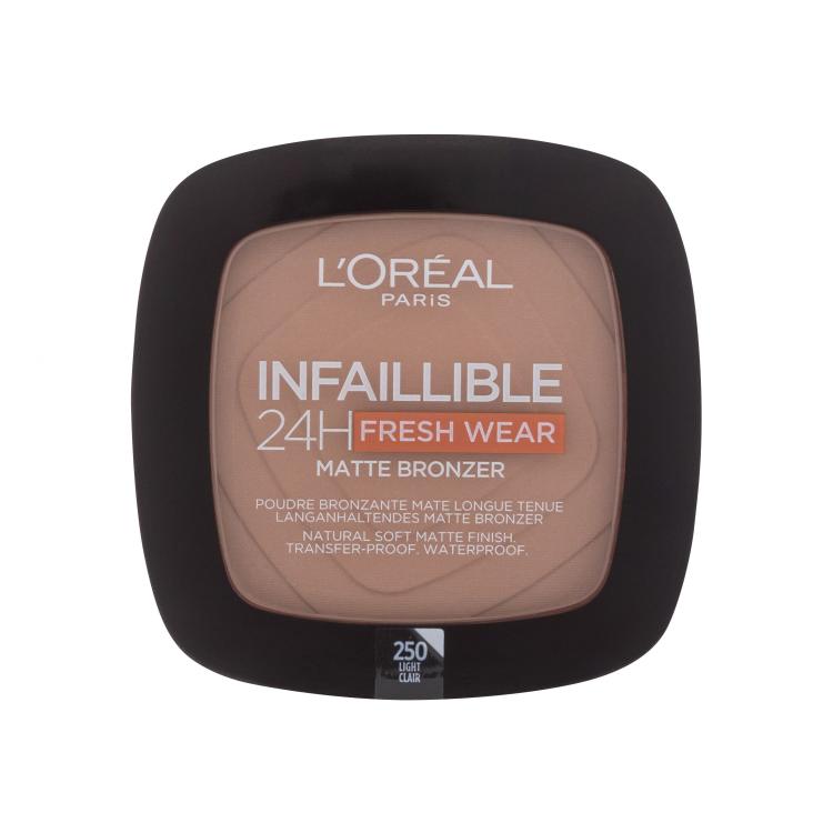 L&#039;Oréal Paris Infaillible 24H Fresh Wear Matte Bronzer Bronzer pro ženy 9 g Odstín 250 Light