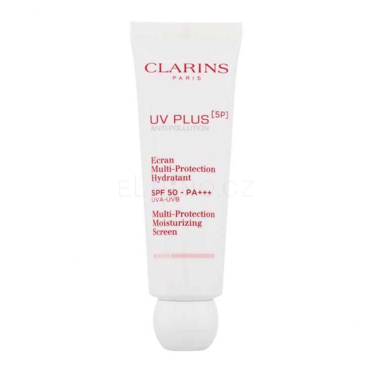 Clarins UV Plus 5P Multi-Protection Moisturizing Screen SPF50 Opalovací přípravek na obličej pro ženy 50 ml Odstín Rose