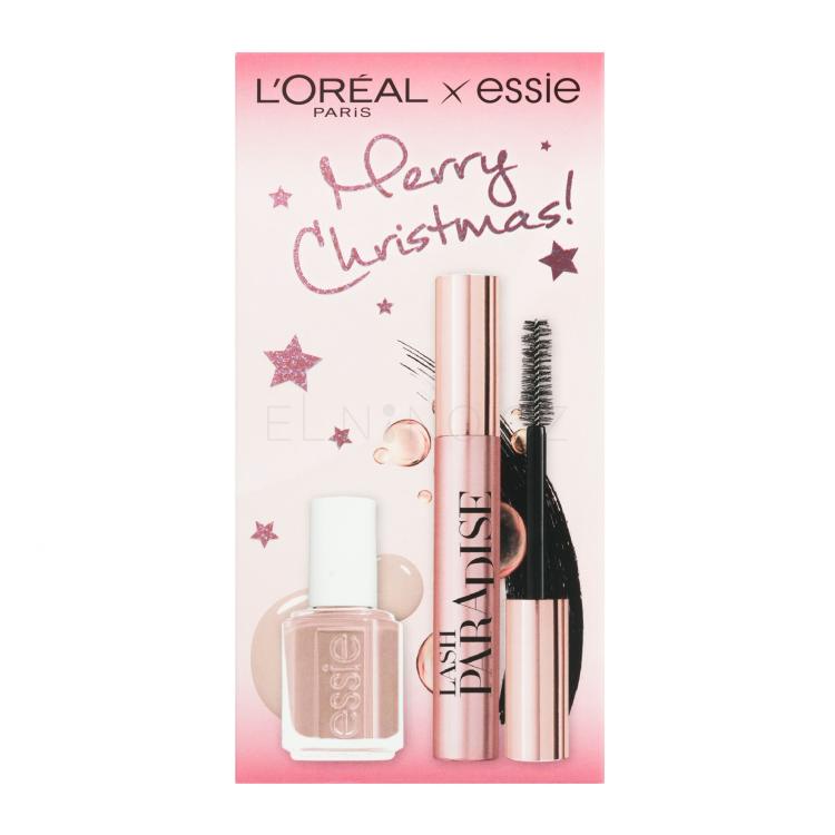 L&#039;Oréal Paris Merry Christmas! Dárková kazeta řasenka Lash Paradise 6,4 ml + lak na nehty Essie Nail Color 13,5 ml 11 Not Just A Pretty