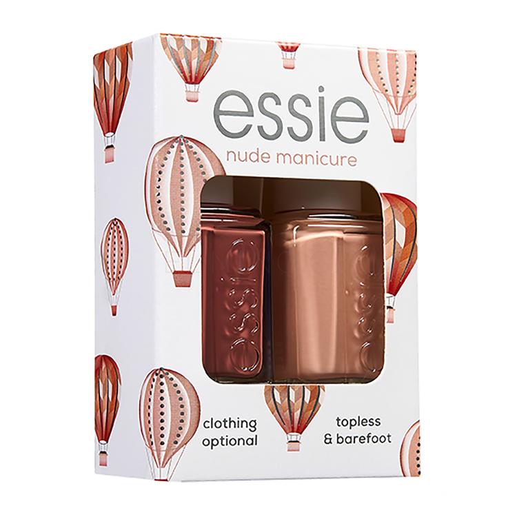 Essie Nude Manicure Dárková kazeta lak na nehty 13,5 ml + lak na nehty 13,5 ml Topless &amp; Barefoot