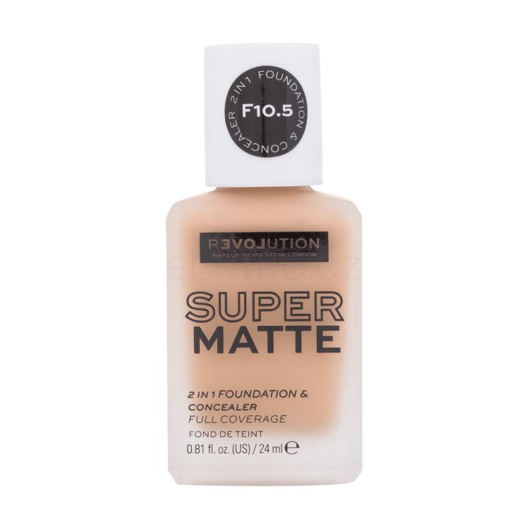 Revolution Relove Super Matte 2 in 1 Foundation &amp; Concealer Make-up pro ženy 24 ml Odstín F10.5