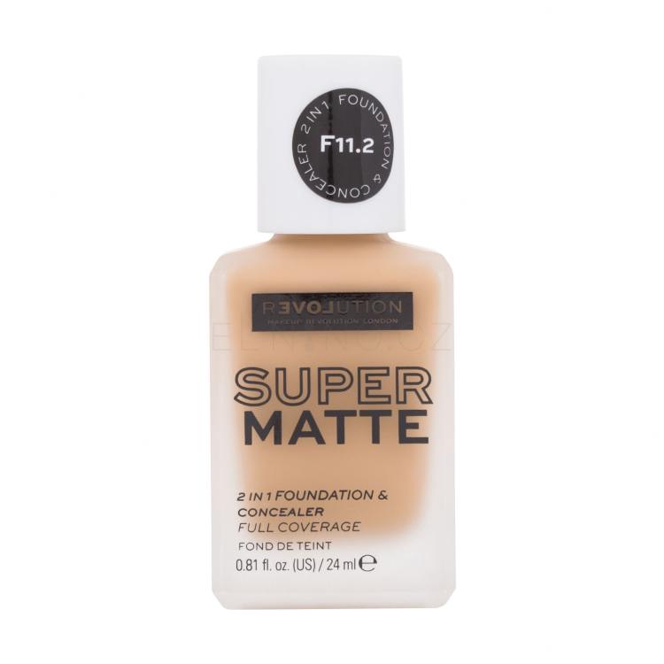 Revolution Relove Super Matte 2 in 1 Foundation &amp; Concealer Make-up pro ženy 24 ml Odstín F11.2