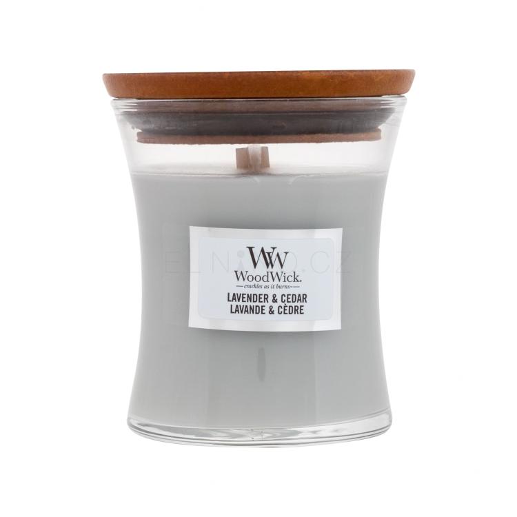 WoodWick Lavender &amp; Cedar Vonná svíčka 85 g