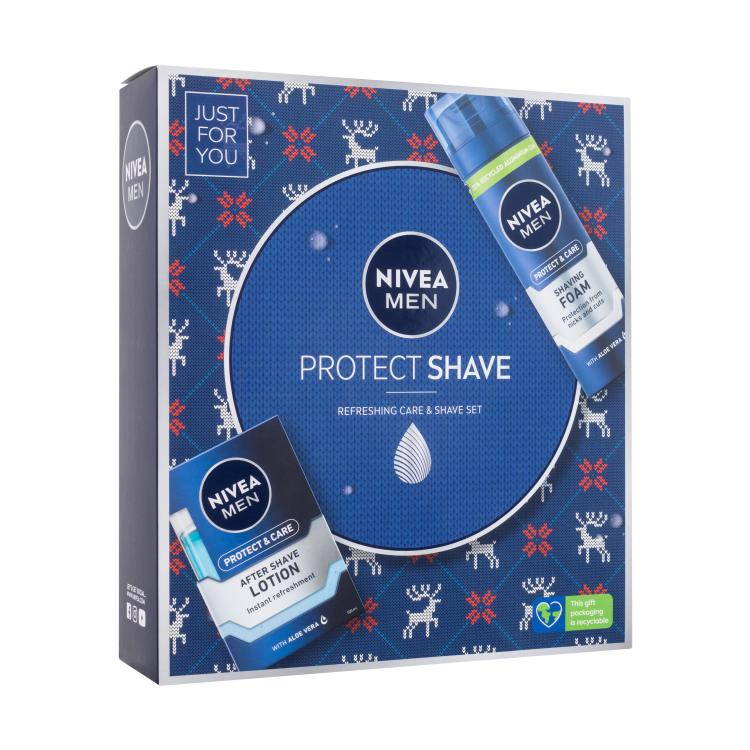 Nivea Men Protect Shave Dárková kazeta voda po holení Men Protect &amp; Care 100 ml + pěna na holení Men Protect &amp; Care 200 ml