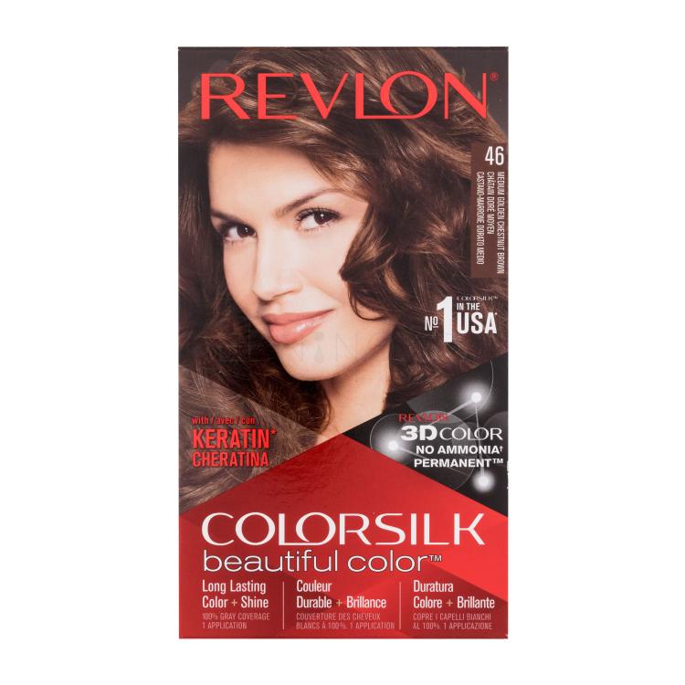 Revlon Colorsilk Beautiful Color Barva na vlasy pro ženy 59,1 ml Odstín 46 Medium Golden Chestnut Brown