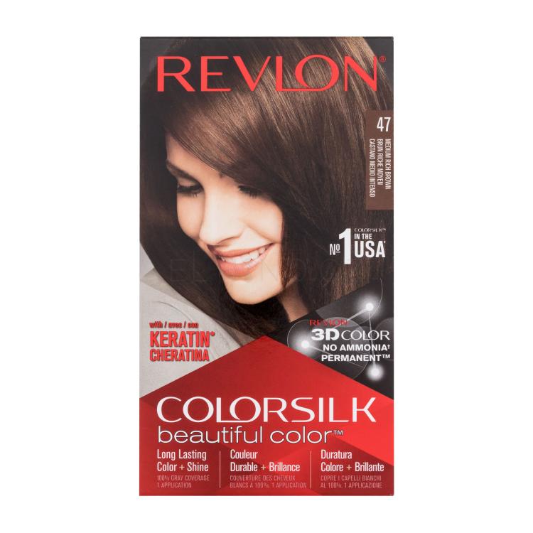 Revlon Colorsilk Beautiful Color Barva na vlasy pro ženy 59,1 ml Odstín 47 Medium Rich Brown