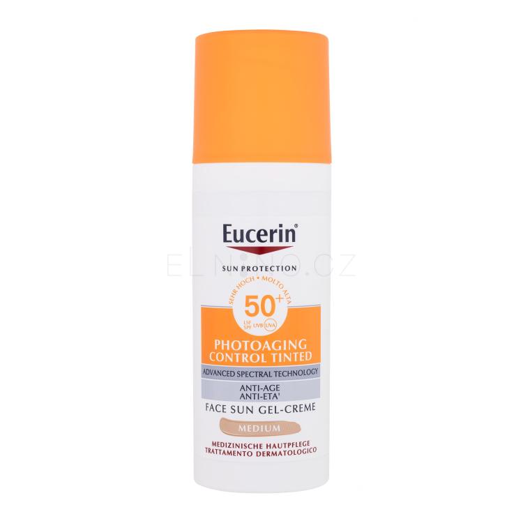 Eucerin Sun Protection Photoaging Control Tinted Gel-Cream SPF50+ Opalovací přípravek na obličej pro ženy 50 ml Odstín Medium