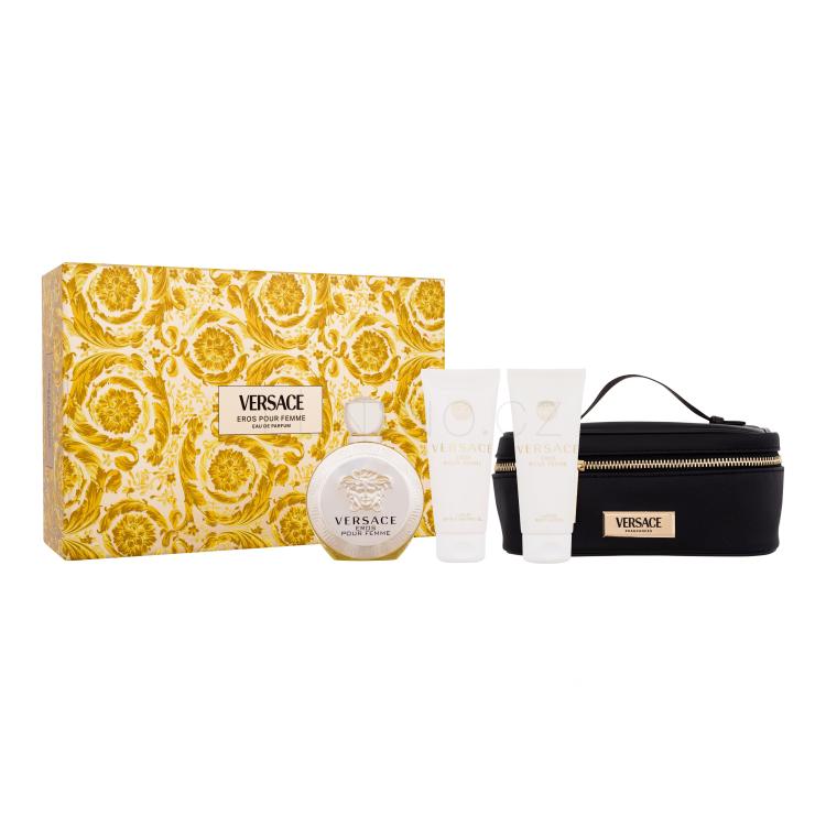 Versace Eros Pour Femme Dárková kazeta parfémovaná voda 100 ml + tělové mléko 100 ml + sprchový gel 100 ml + kosmetická taštička