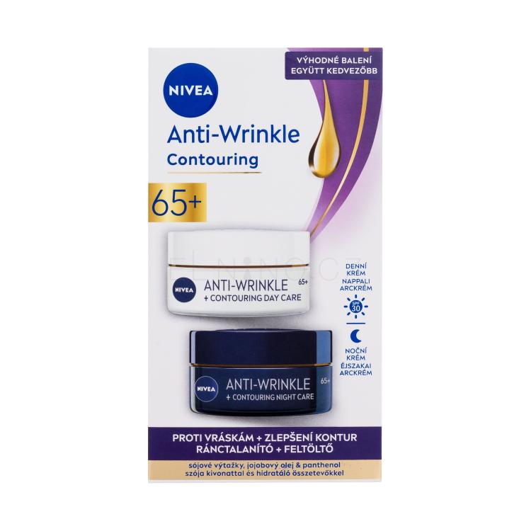 Nivea Anti-Wrinkle + Contouring Duo Pack Dárková kazeta denní pleťový krém Anti-Wrinkle Contouring SPF30 50 ml + noční pleťový krém Anti-Wrinkle Contouring 50 ml