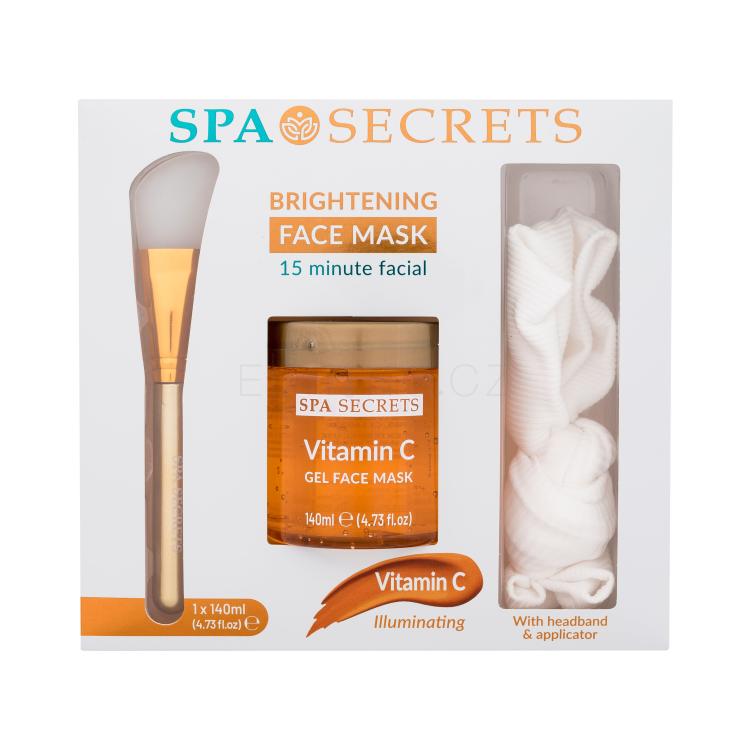 Xpel Spa Secrets Vitamin C Brightening Face Mask Dárková kazeta pleťová maska Spa Secrets Vitamin C 140 ml + aplikátor + čelenka