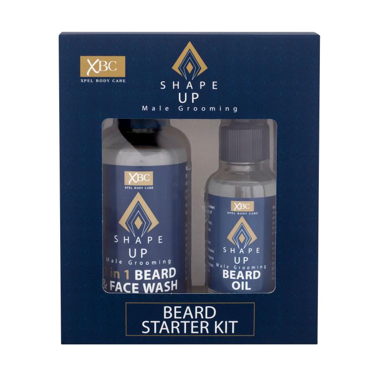 Xpel Shape Up Beard Starter Kit Dárková kazeta čisticí gel na obličej a vousy Shape Up 2in1 Beard &amp; Face Wash 100 ml + olej na vousy Shape Up Beard Oil 30 ml