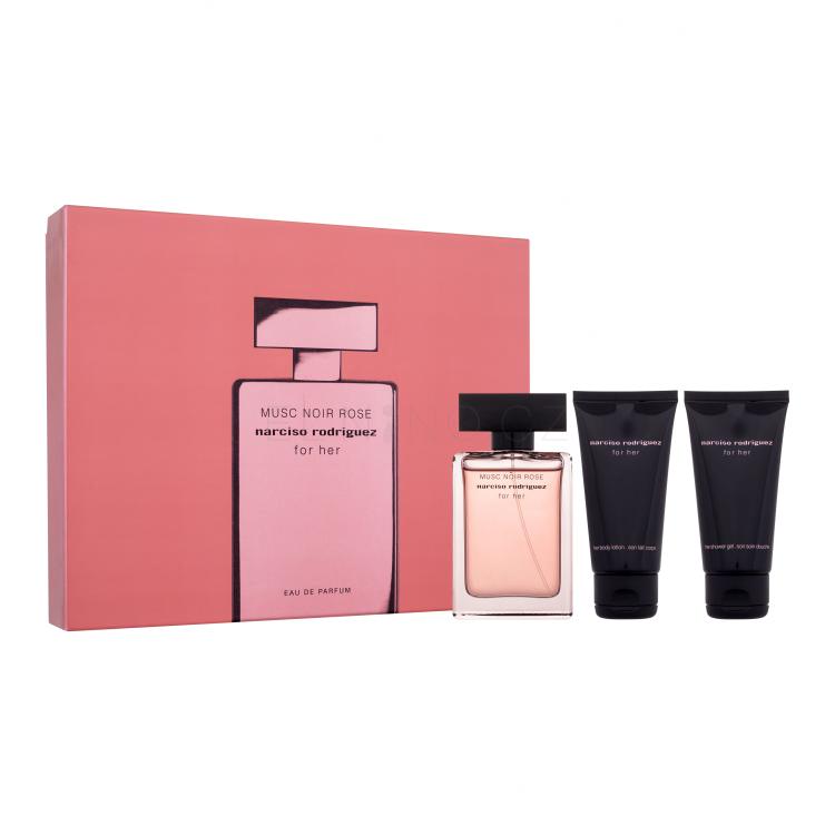 Narciso Rodriguez For Her Musc Noir Rose Dárková kazeta parfémovaná voda 50 ml + tělové mléko 50 ml + sprchový gel 50 ml