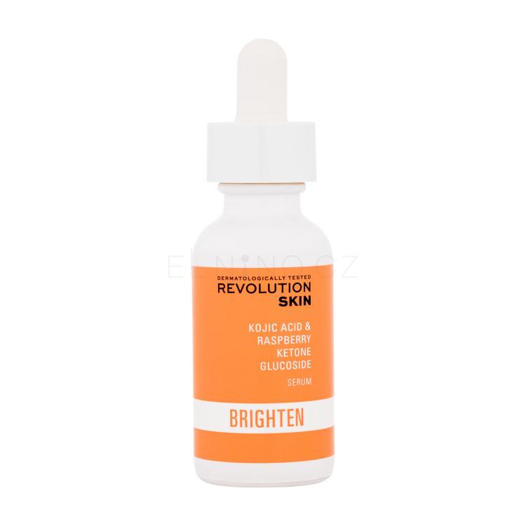 Revolution Skincare Brighten Kojic Acid &amp; Raspberry Ketone Glucoside Serum Pleťové sérum pro ženy 30 ml