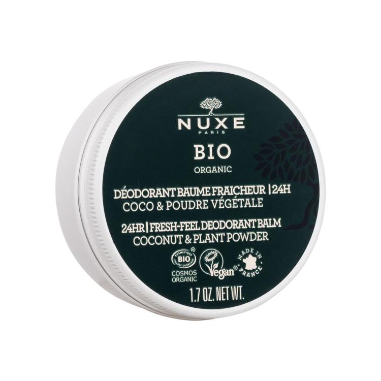 NUXE Bio Organic 24H Fresh-Feel Deodorant Balm Coconut &amp; Plant Powder Deodorant pro ženy 50 g tester