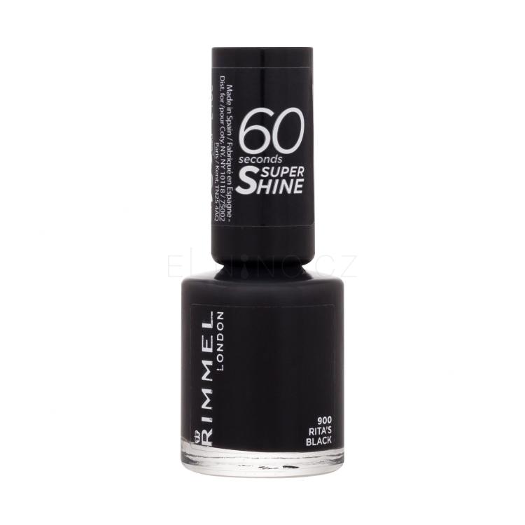 Rimmel London 60 Seconds Super Shine Lak na nehty pro ženy 8 ml Odstín 900 Rita´s Black