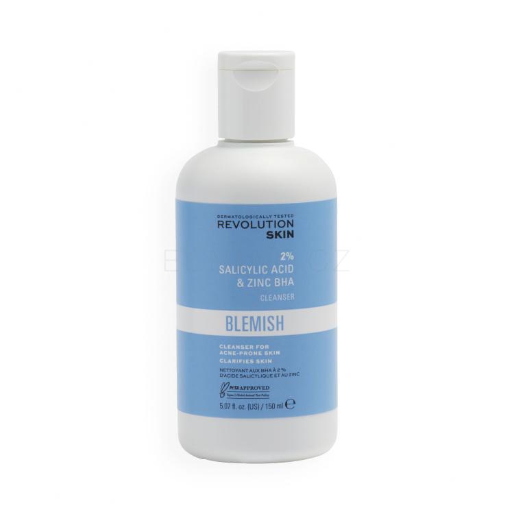 Revolution Skincare Blemish 2% Salicylic Acid &amp; Zinc BHA Cleanser Čisticí gel pro ženy 150 ml