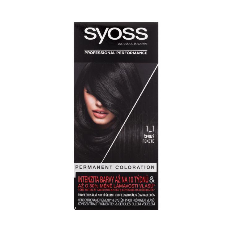 Syoss Permanent Coloration Barva na vlasy pro ženy 50 ml Odstín 1-1 Black